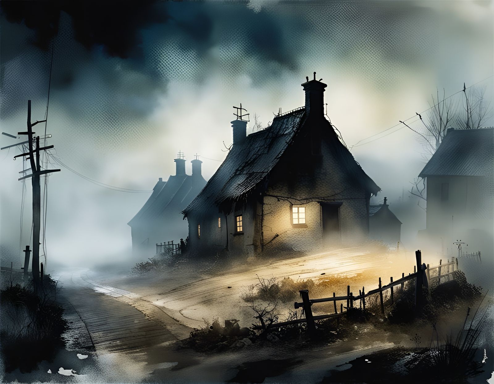 ... howl of the hound heard over the the bleak moor ...  by @Huginn