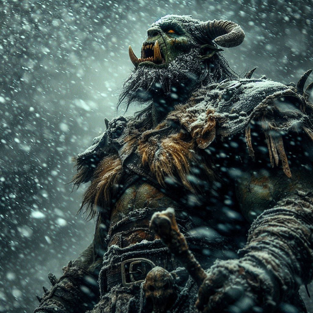 Orc warlord in the battlefield