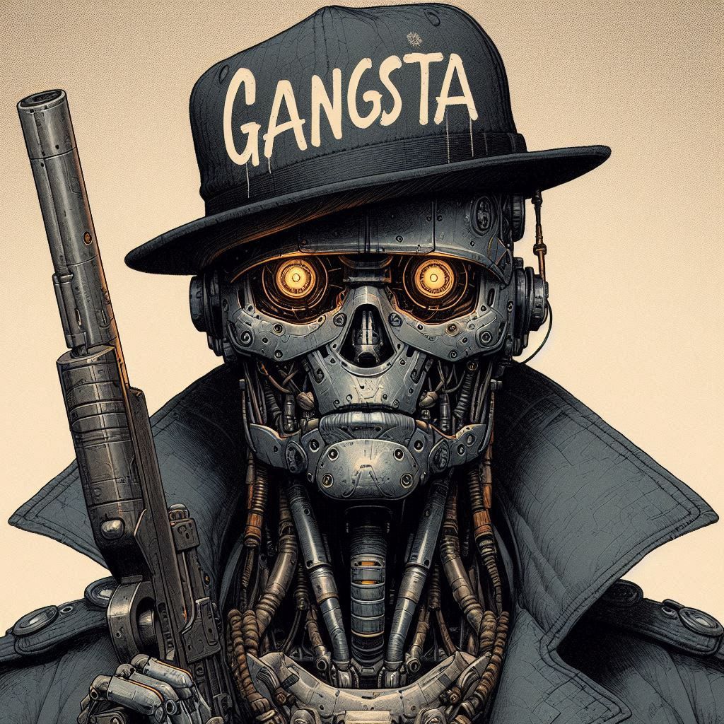 Gangsta Robot - AI Generated Artwork - NightCafe Creator