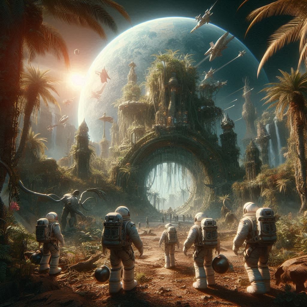 “Verdant Mysteries: Astronauts Explore an Alien Eden #3”