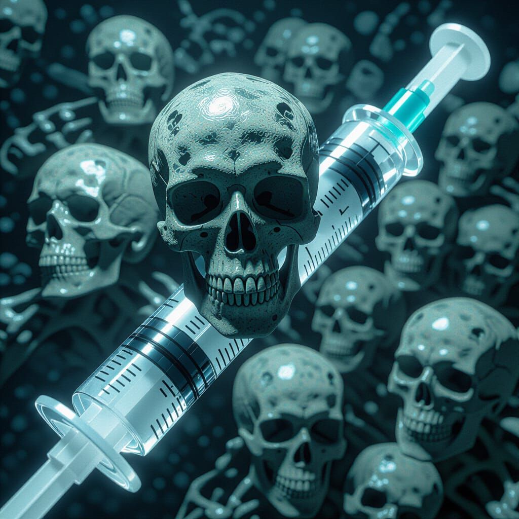 Syringe of Skulls in Eldritch Dystopian Style