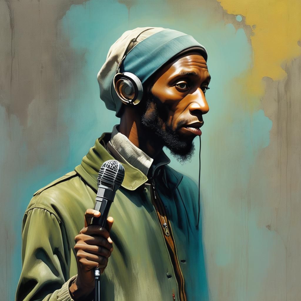 Mos Def Stick Figure in Surrealist Style
