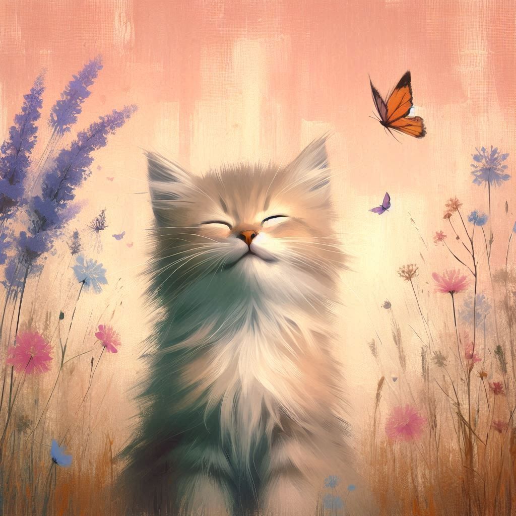 minimalist painting cat.