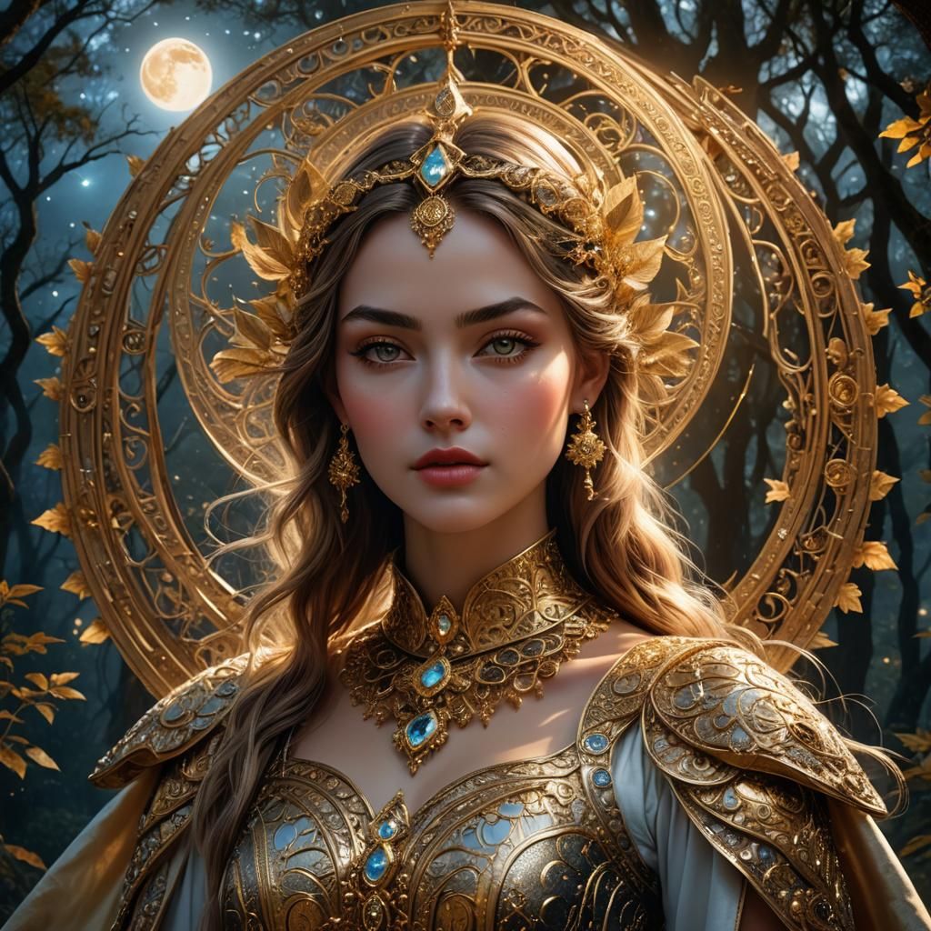 girl and moon