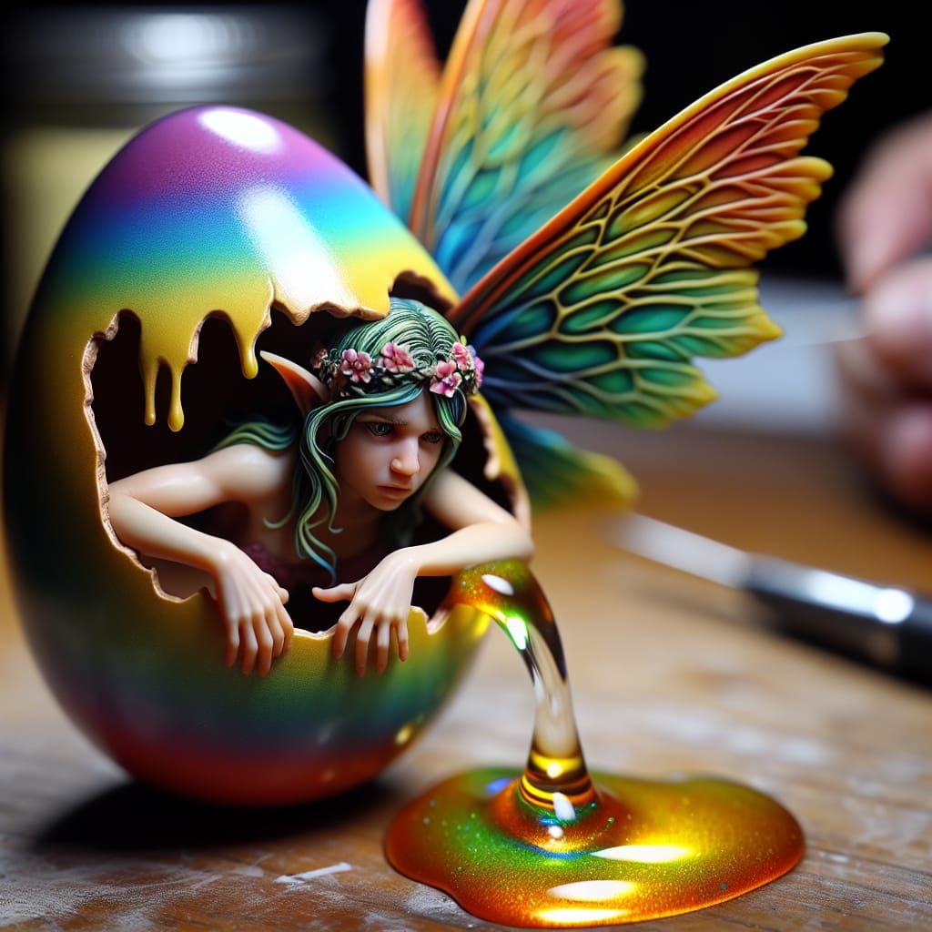 Prompt: A hyperdetailed and realistic image of a fairy insid...