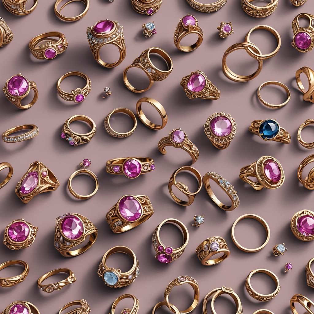 Create a stylish group of rings design that showcases elegan...