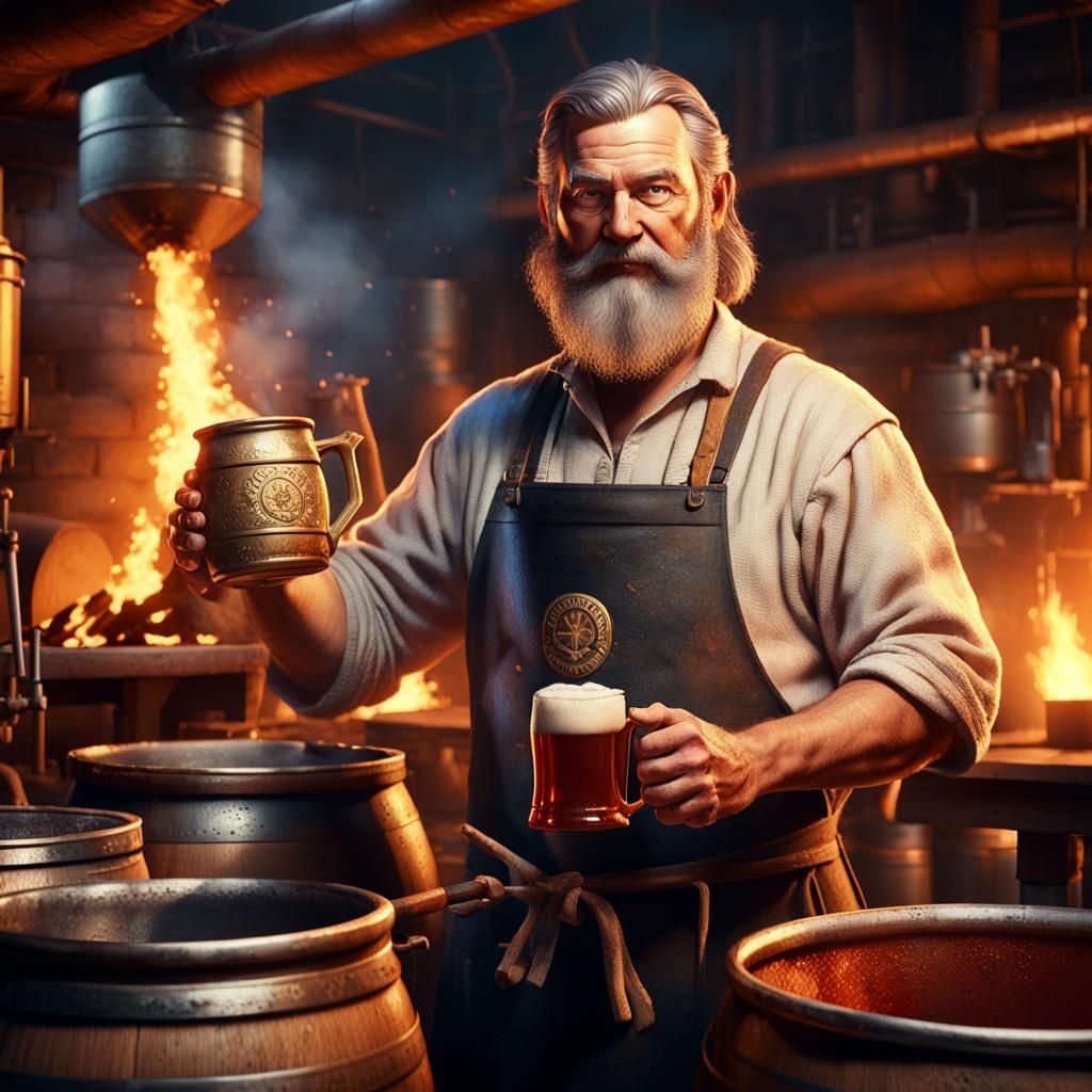 Fantasy Master Brewer with Ale Mug