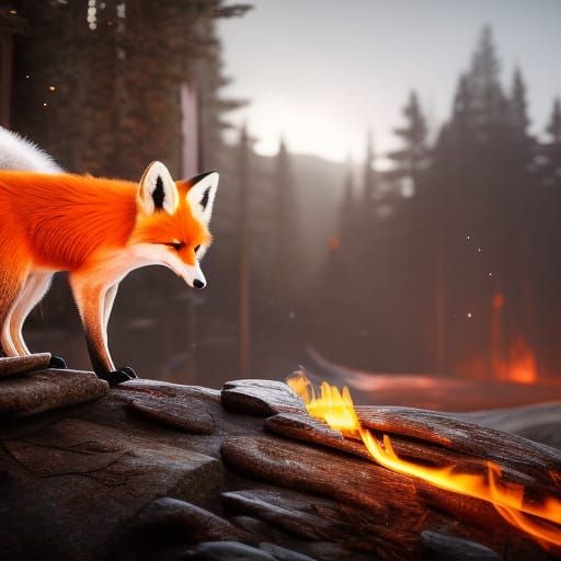 Sparkling White Fox with Diamond Accents