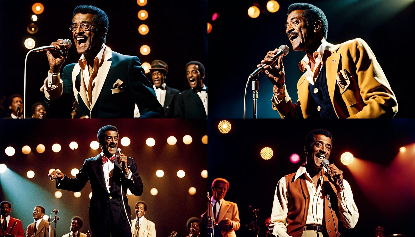 A ms of vintage-style portrait of Sammy Davis Jr dressed in ...