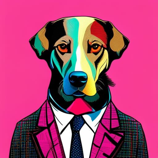 Dog in suit