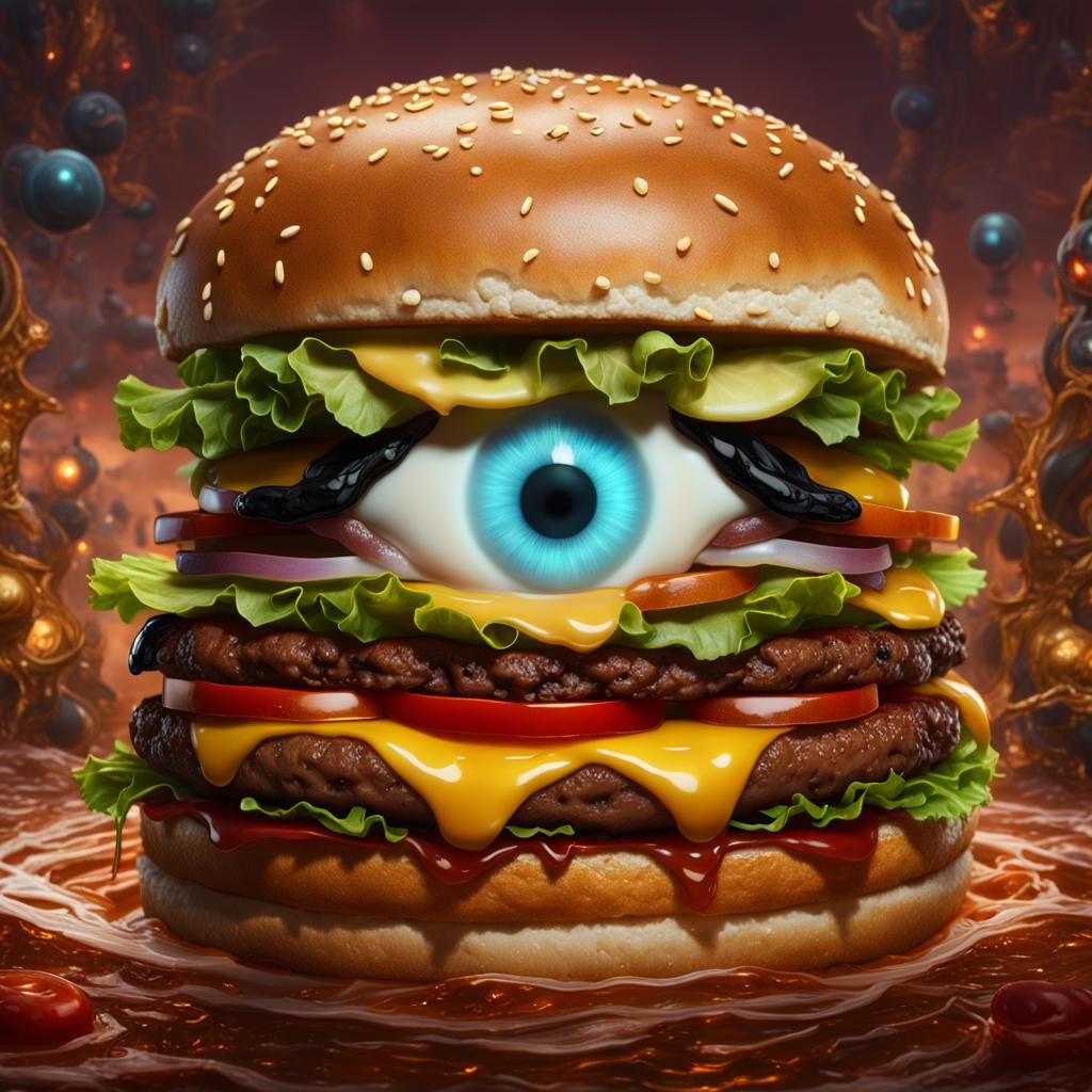 Some burgers are just better with an eye - AI Generated Artwork ...