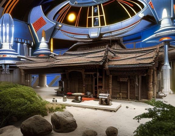 Zen garden on the Babylon 5 space station