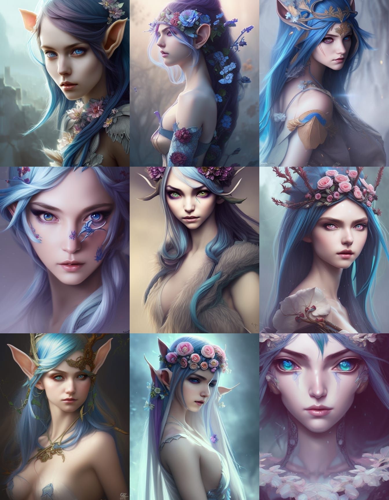 Artgerm, WLOP, Greg Rutkowski; Beautiful Elf, Detailed Pupils ...