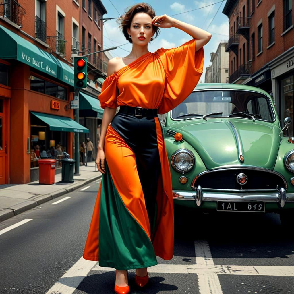 Surreal Ladies in Retro Haute Couture Among Whimsical Wonder...