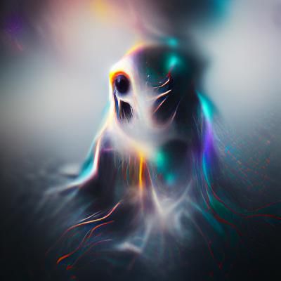 A ghostly spirit fading into the void struggling to reach ou...