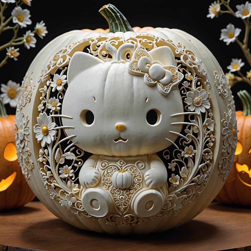 A Hello Kitty Pumpkin 
