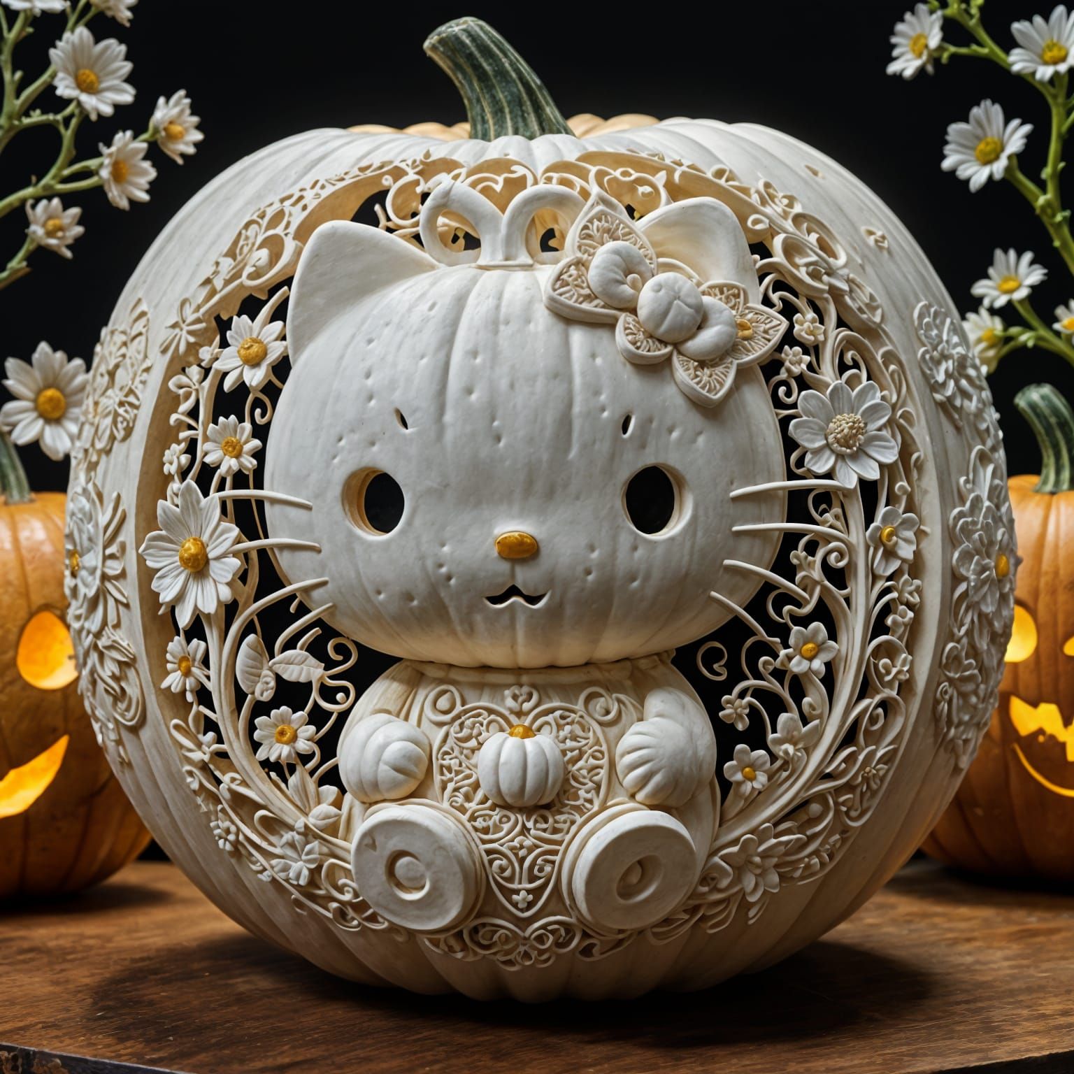 A Hello Kitty Pumpkin   by @Bunnzo