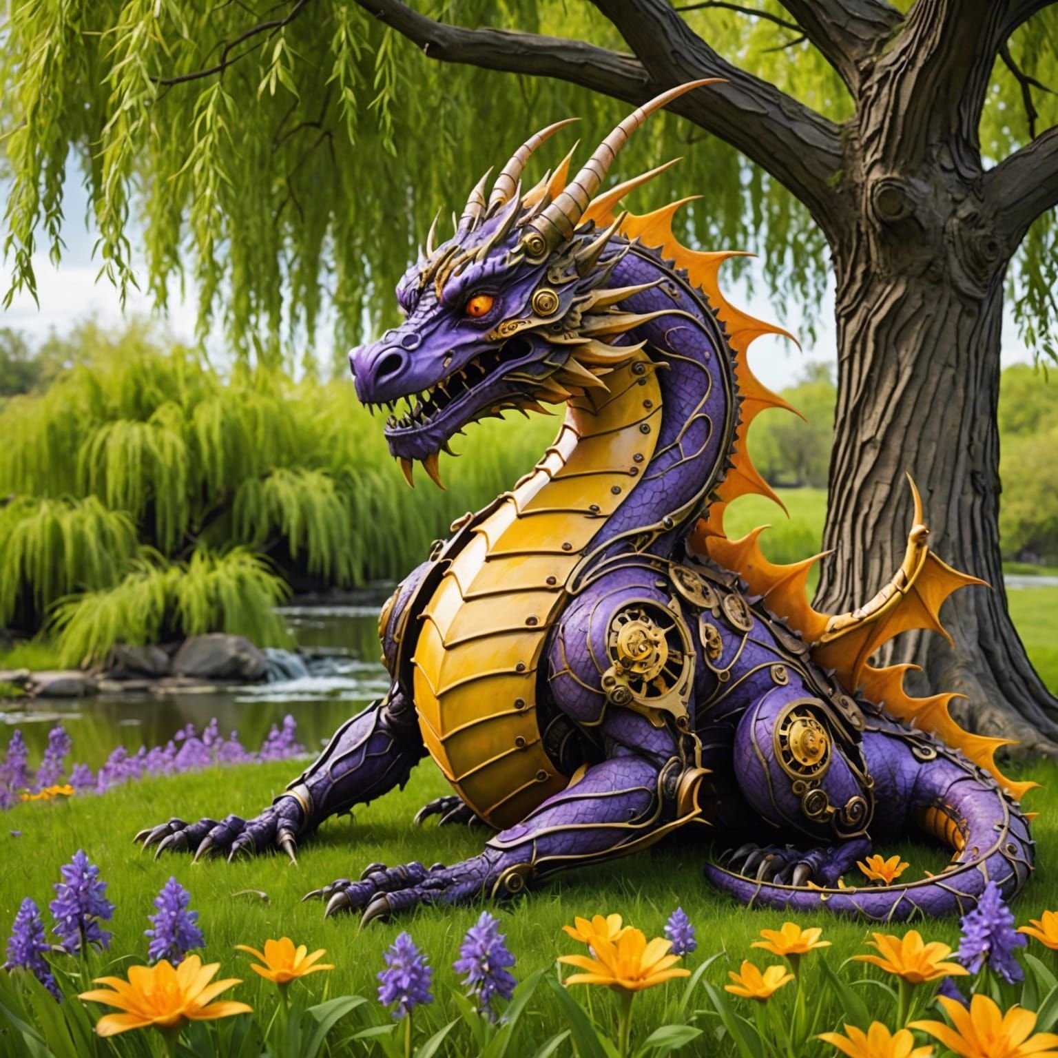 A steam punk dragon