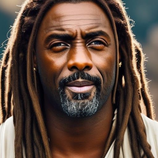 Portrait of Idris Elba with as Jesus Christ AI Generated Artwork