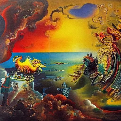 Phoenix and Dragon Training in Fiery Circle