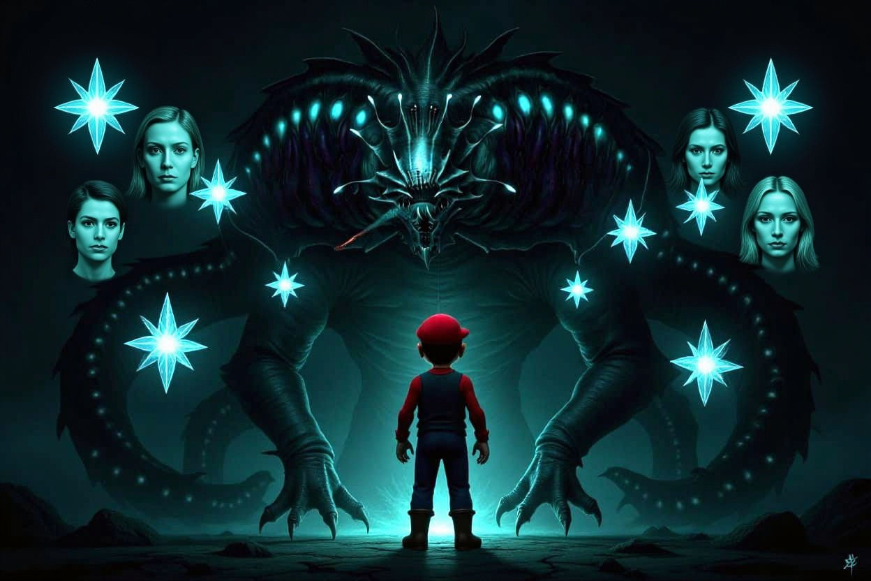 Real life Scary Real life absolutely gargantuan towering multi-five headed towering leviathan humanoid body dragon in real life RAW Photo 19...