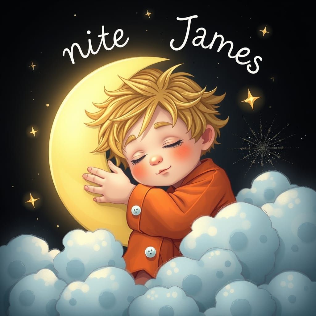 sticker style with white outline, a cute little blonde hair ...