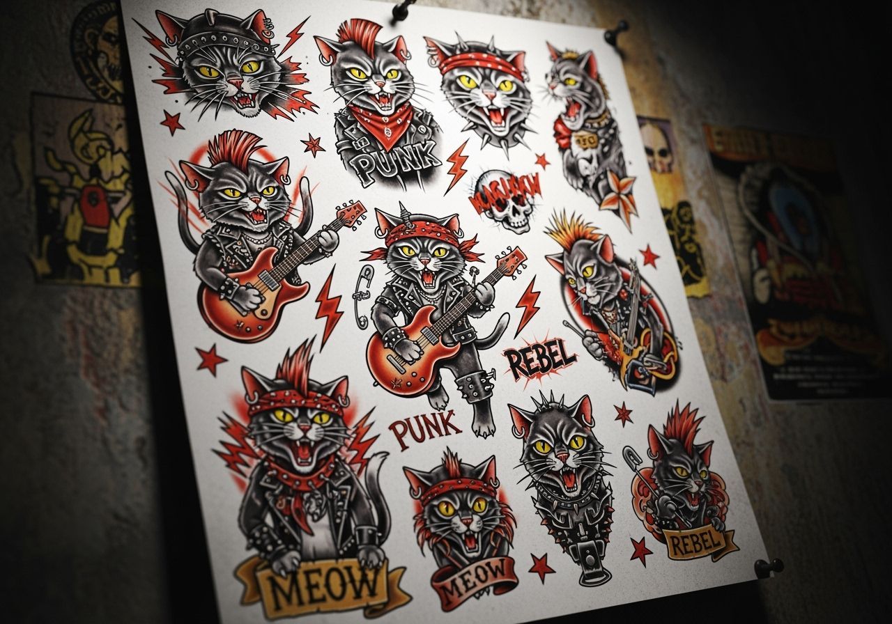 Punk Rock Pussycats...  by @ZombieHugs