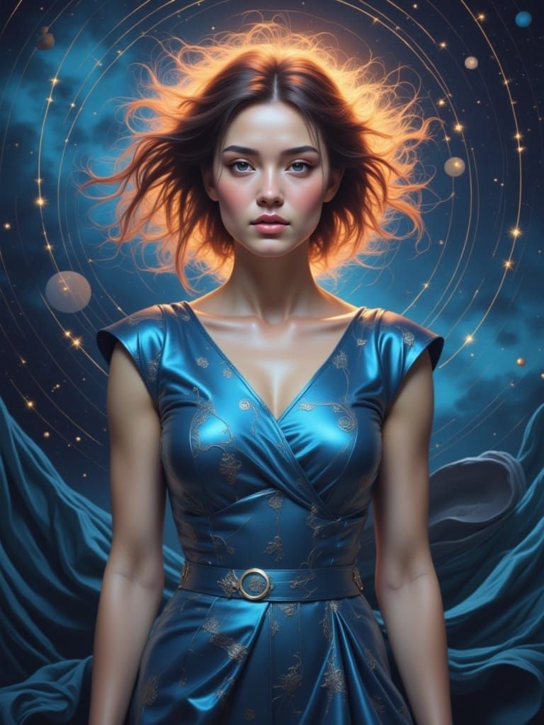 Cosmic Moxie woman of change and glory a space wonder of loving grace <lora:Moxie Sormay:1.0> 