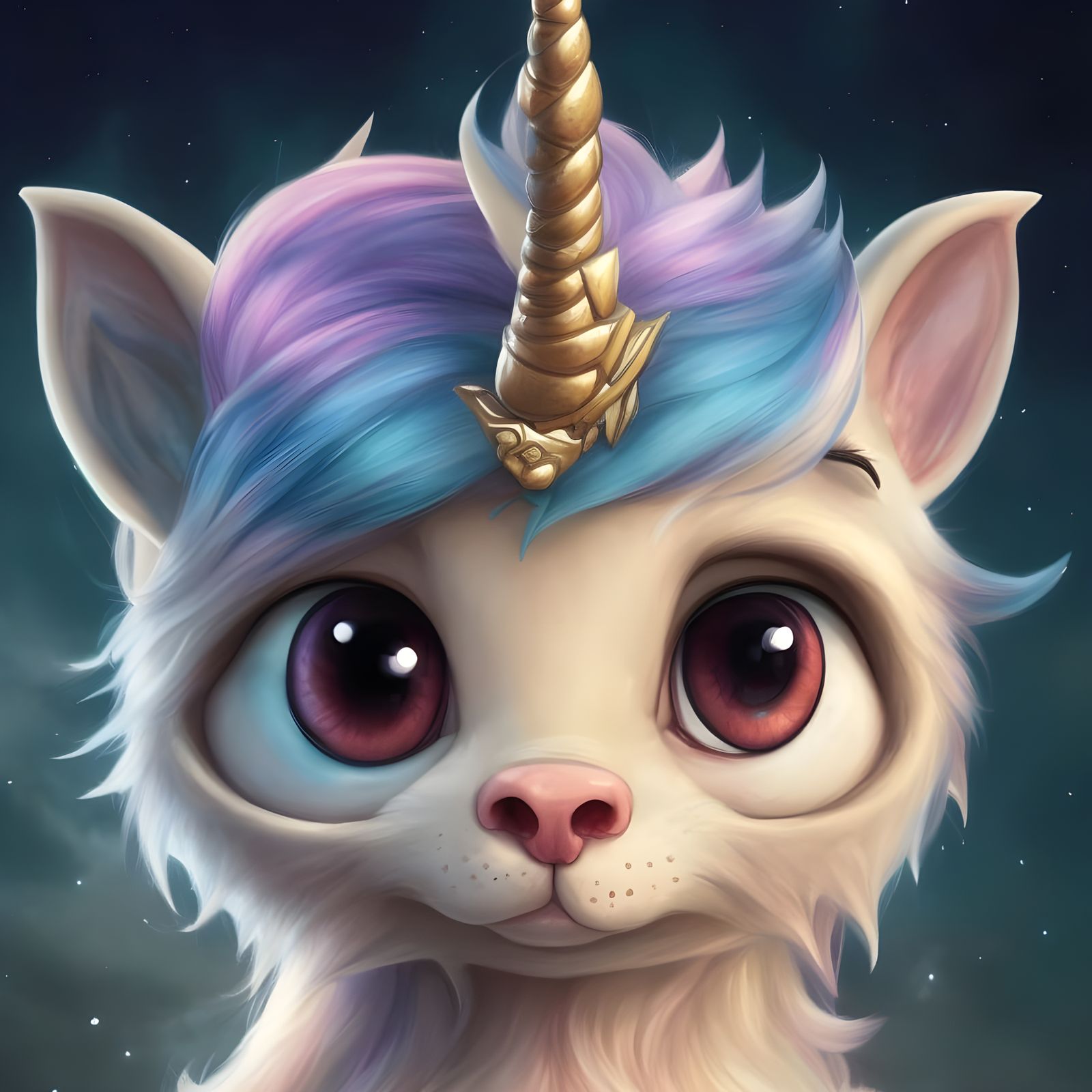 fluffy unicorn #1 Poster for Sale by Ai-Studio-Art
