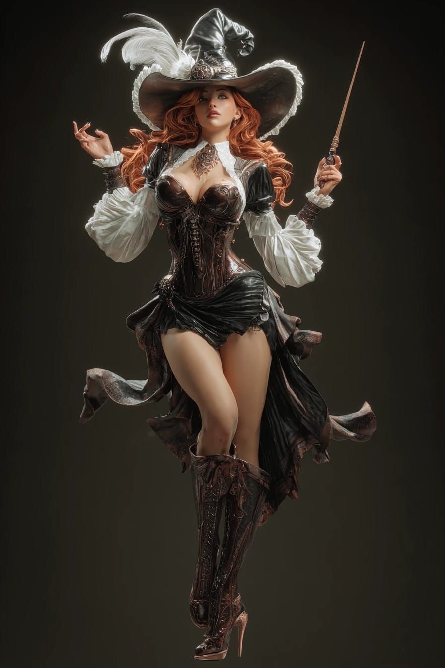 3D Dark Witch Midjourney