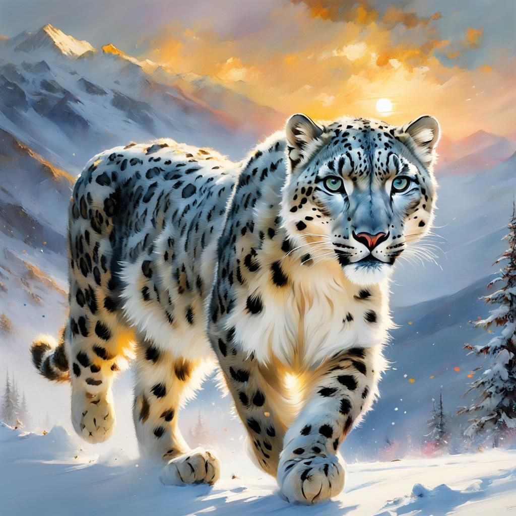 Snow leopard   by @Superbear