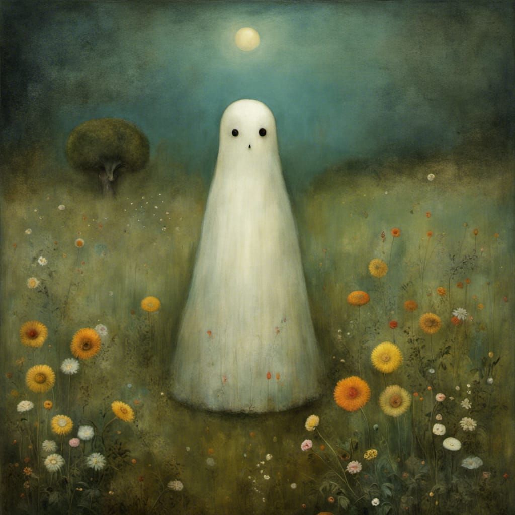 Ghost in a flower field