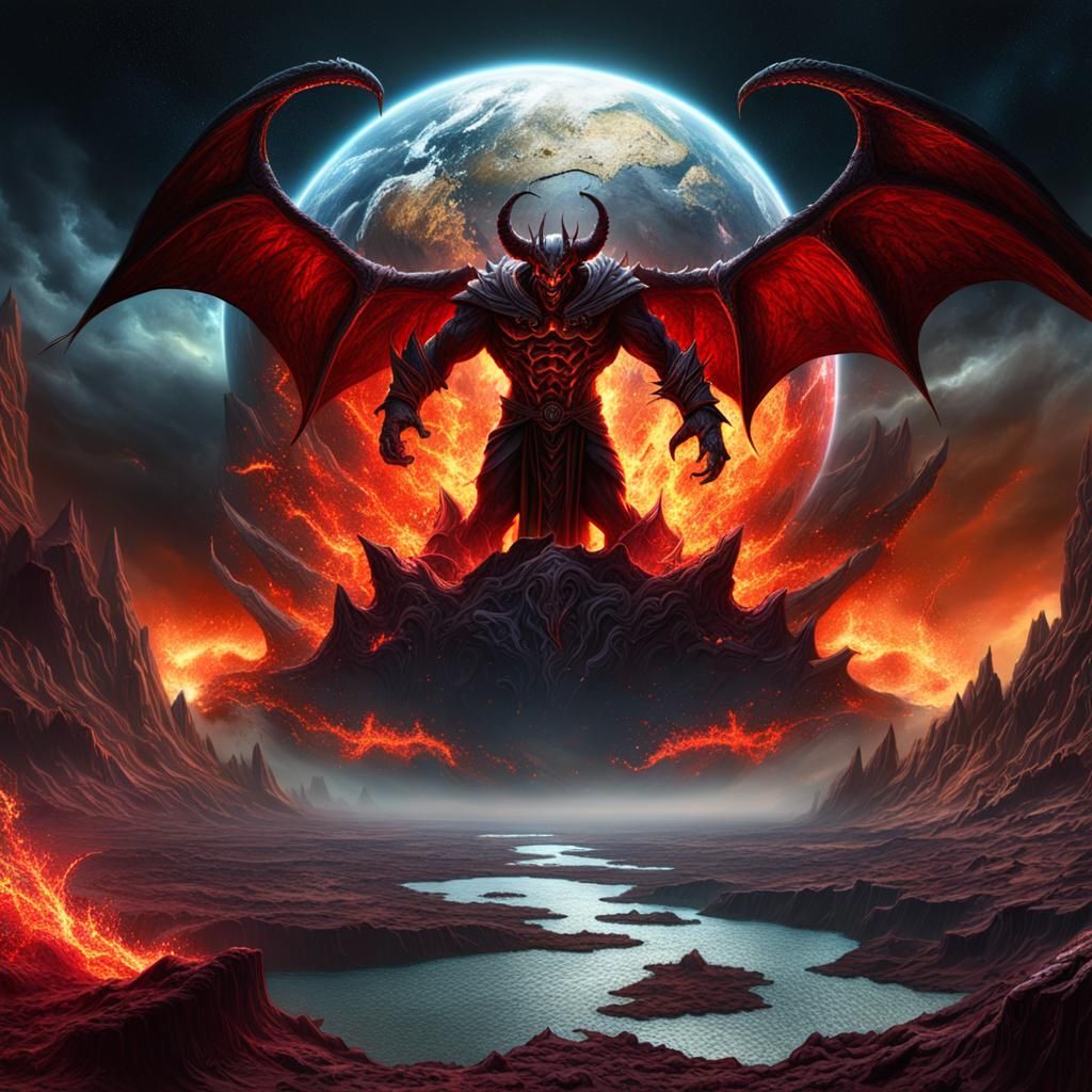 Satan coming to earth... - AI Generated Artwork - NightCafe Creator