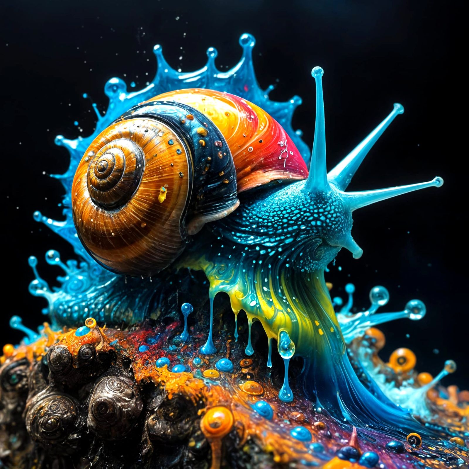 Dripping paint snail  by @OneMich01