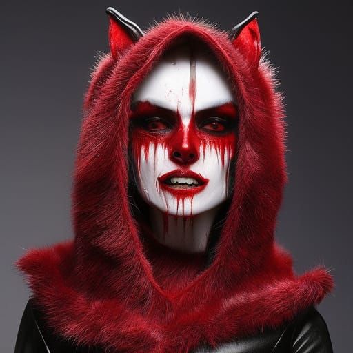 Scary red outlet riding hood costume