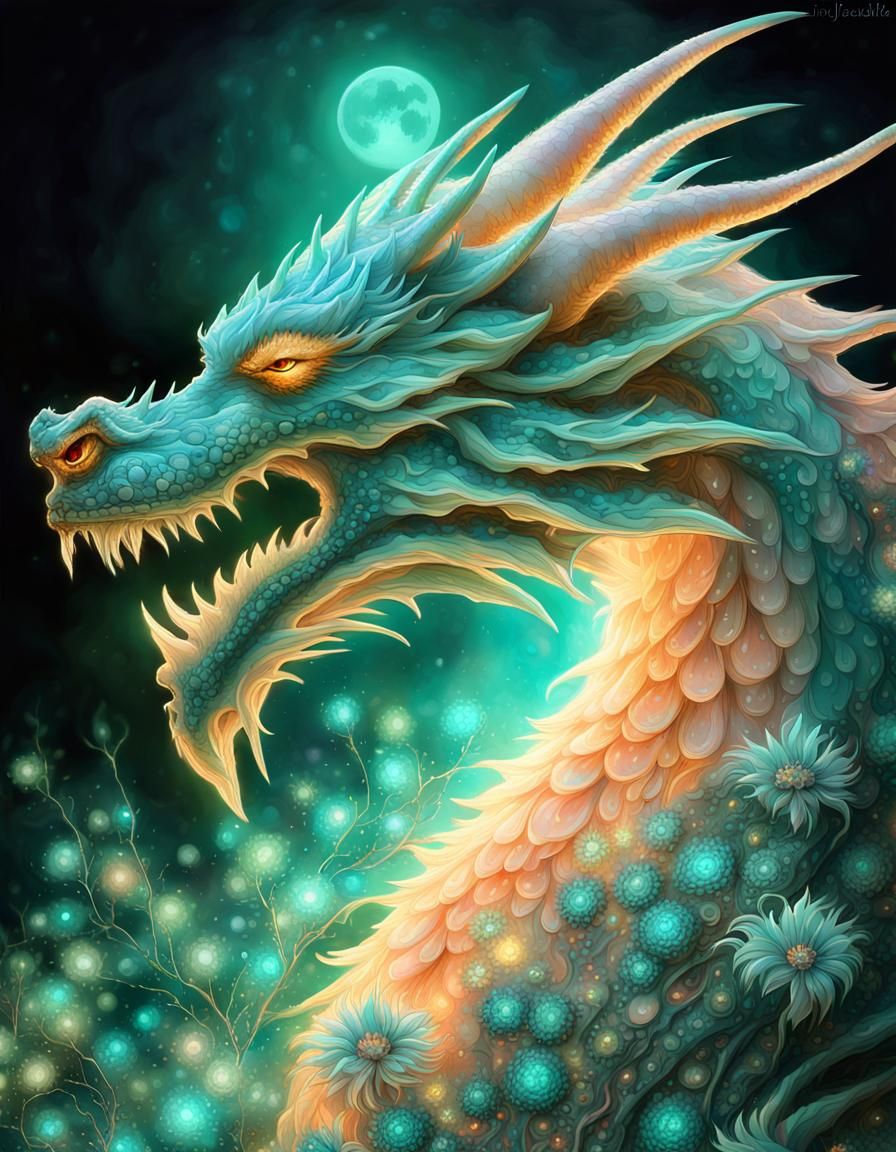 Moonlit Dragon! - AI Generated Artwork - NightCafe Creator