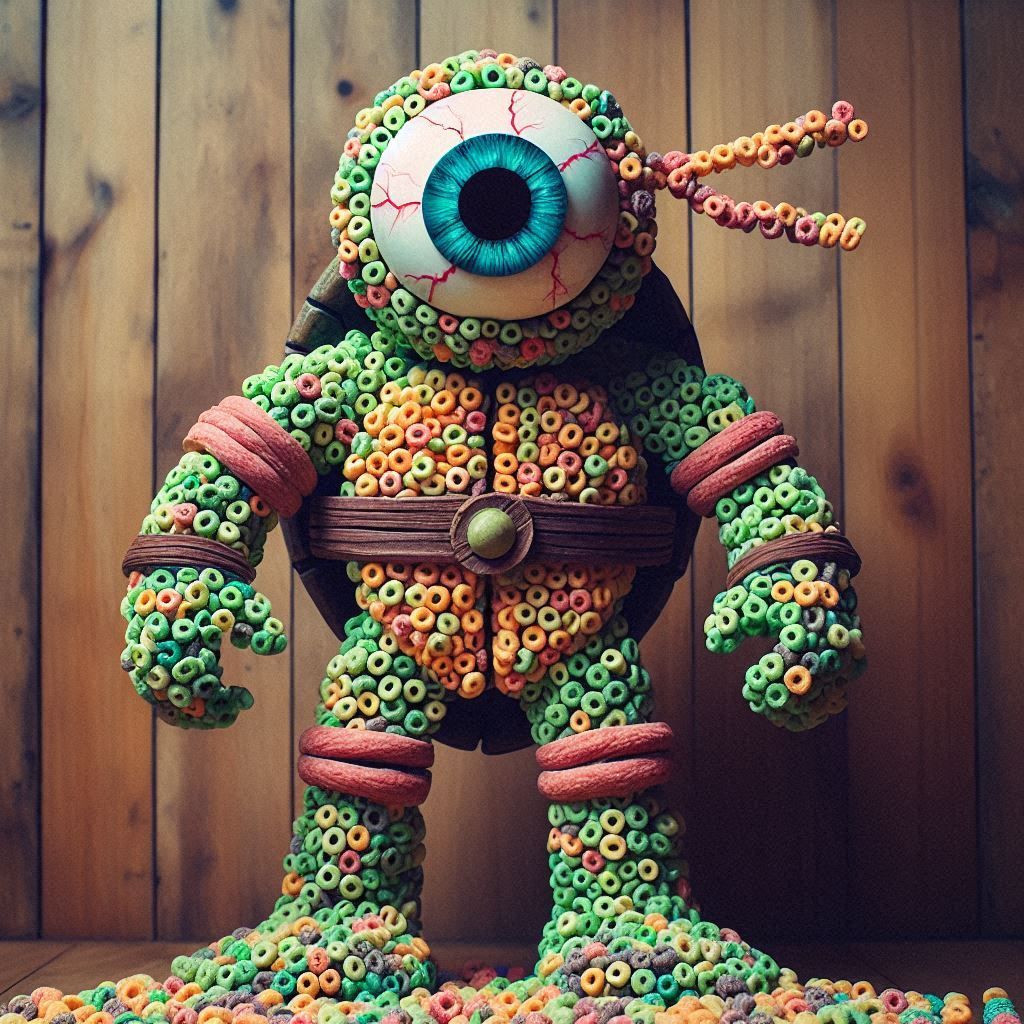 Tmnt Cyclops Made Of Fruit Loops - Ai Generated Artwork - Nightcafe Creator