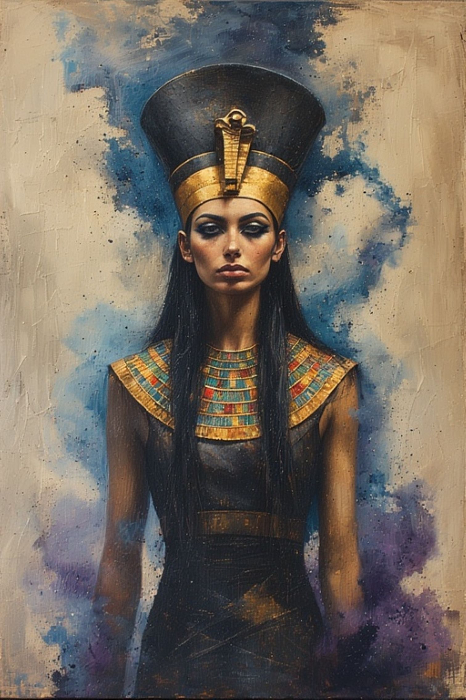 A striking portrait of a mystical Egyptian priestess