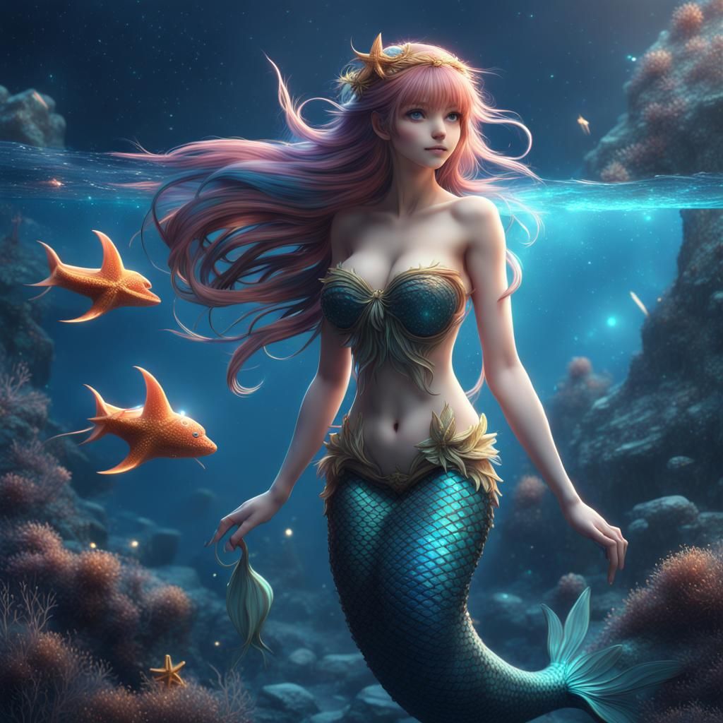 A mermaid with celestial looks who seems to be obsessed with...