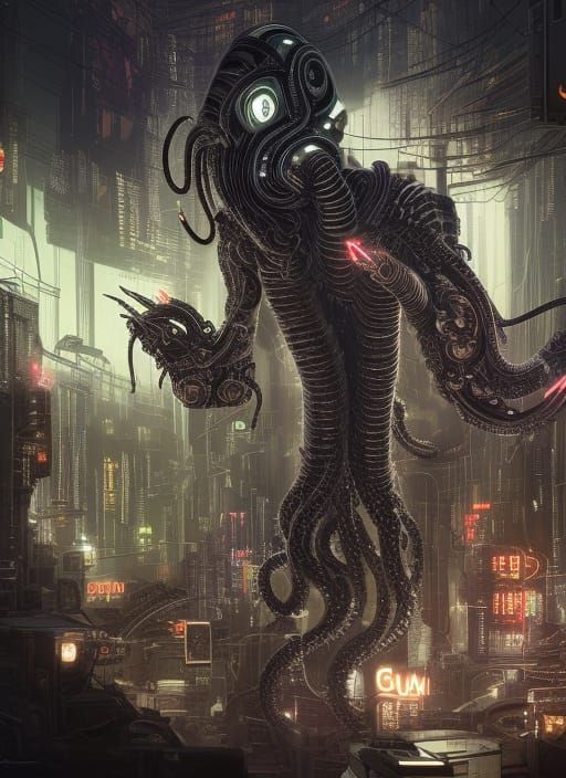 Cyberpunk Lovecraftian Monster