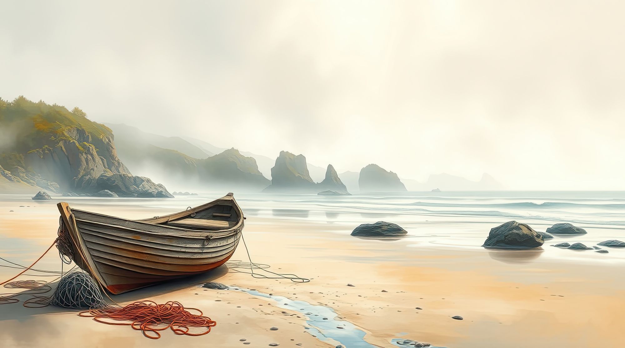 Fishing boat on a beach