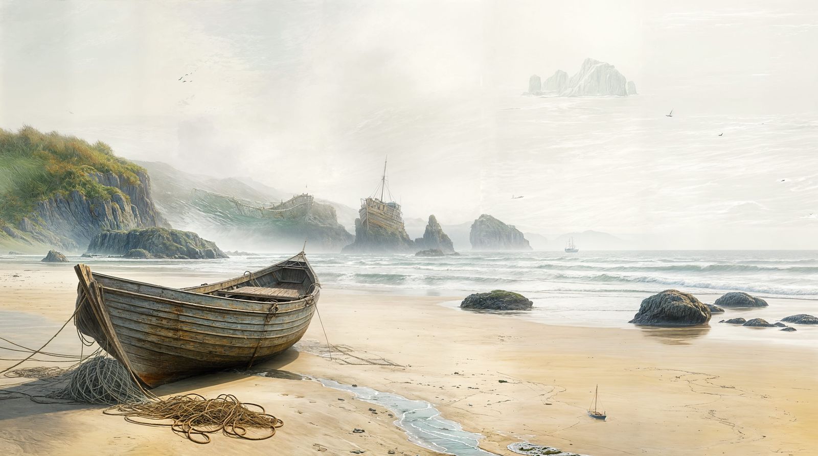 Fishing boat on a beach