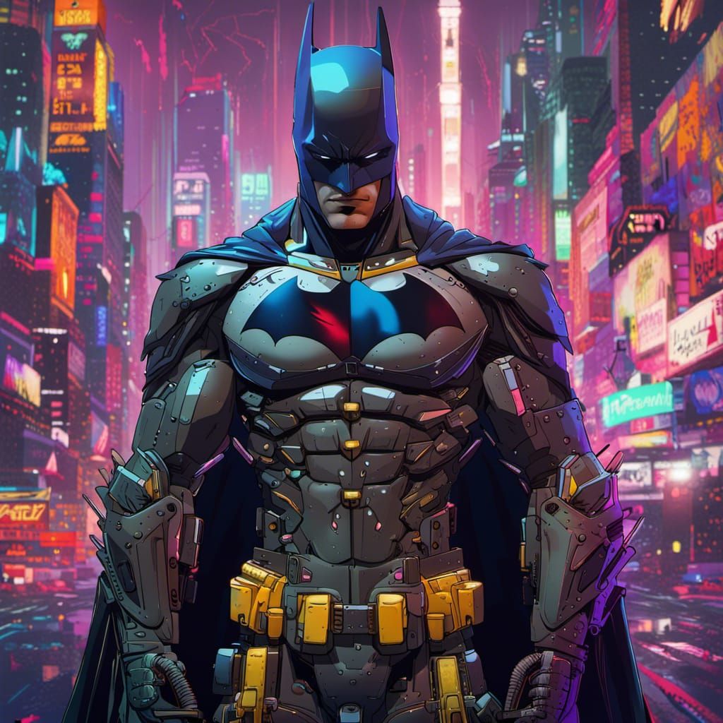 Batman in the style of cyberpunk 2077 or Akira anime - AI Generated ...