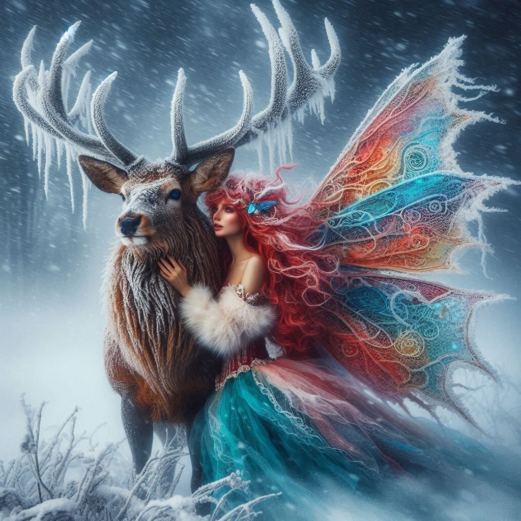 Fairy and stag