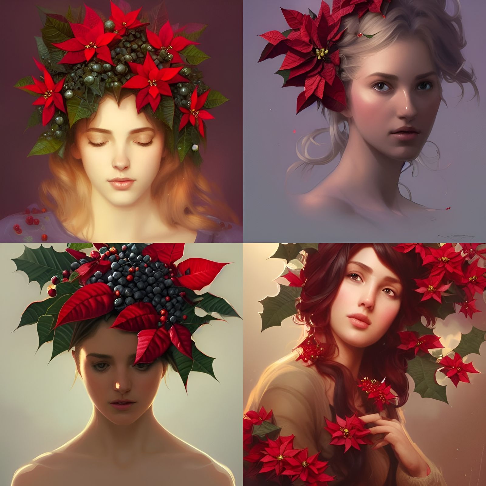 Christmas Holly 1-4