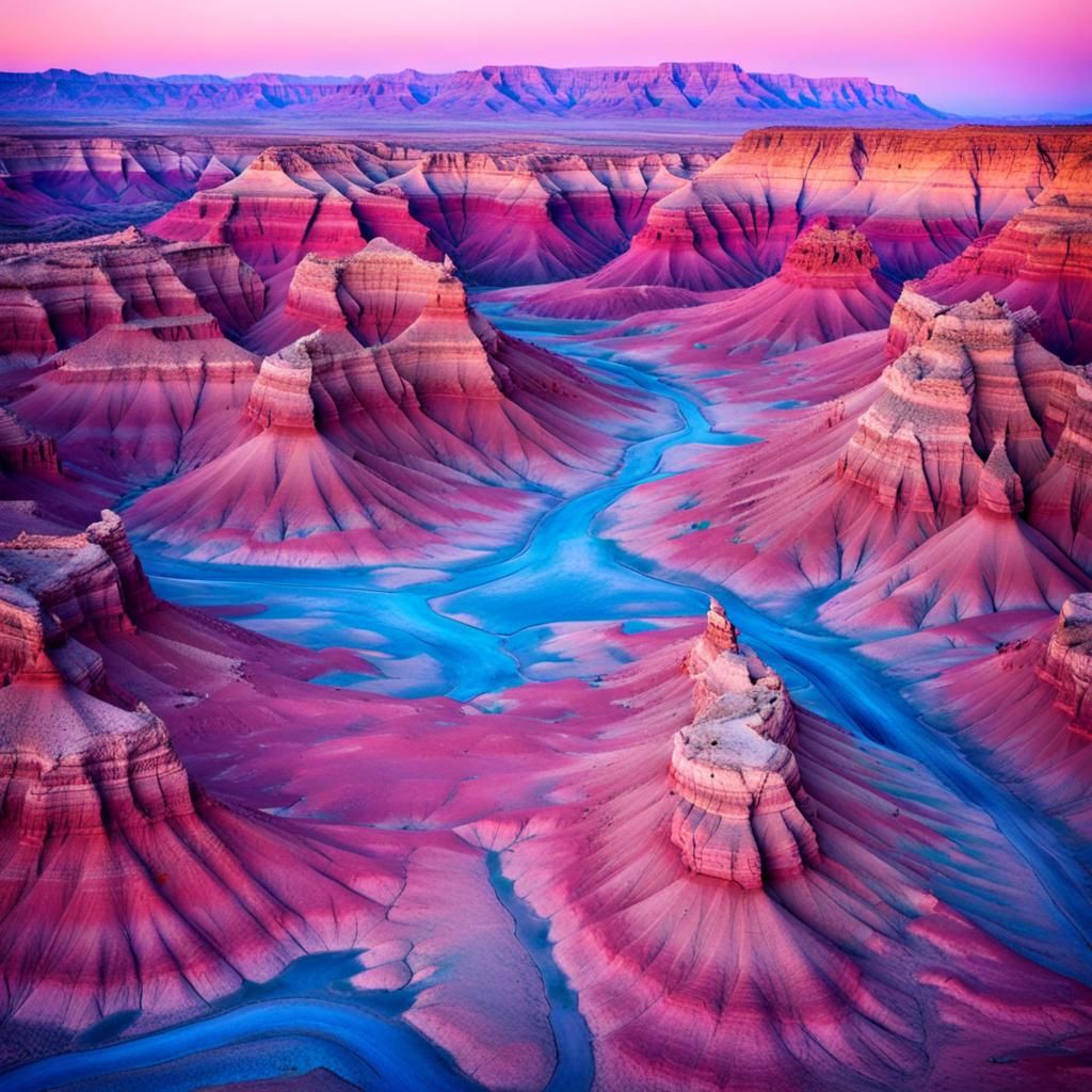 blue , pink Desert Canyon