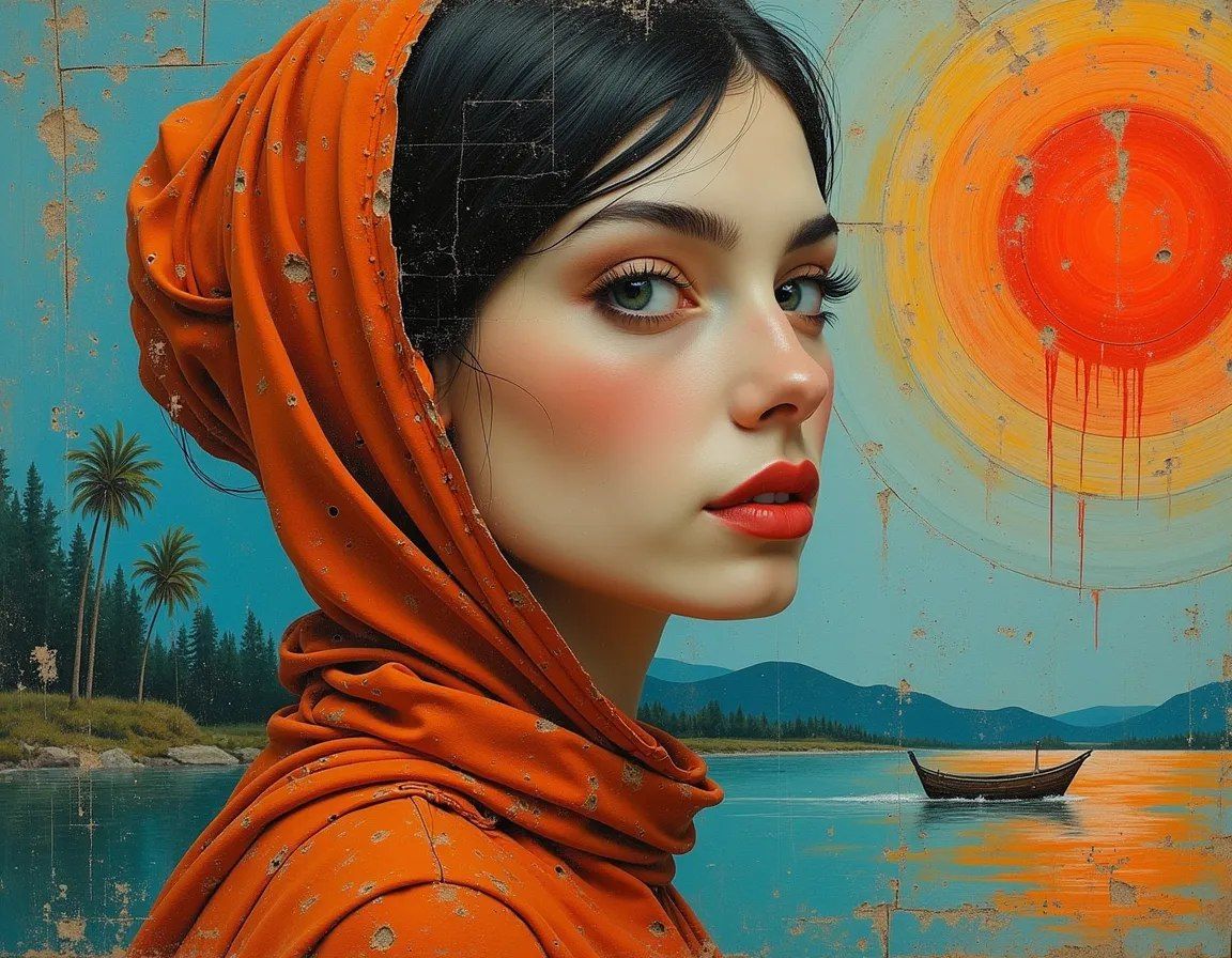 Portrait against the backdrop of the sea