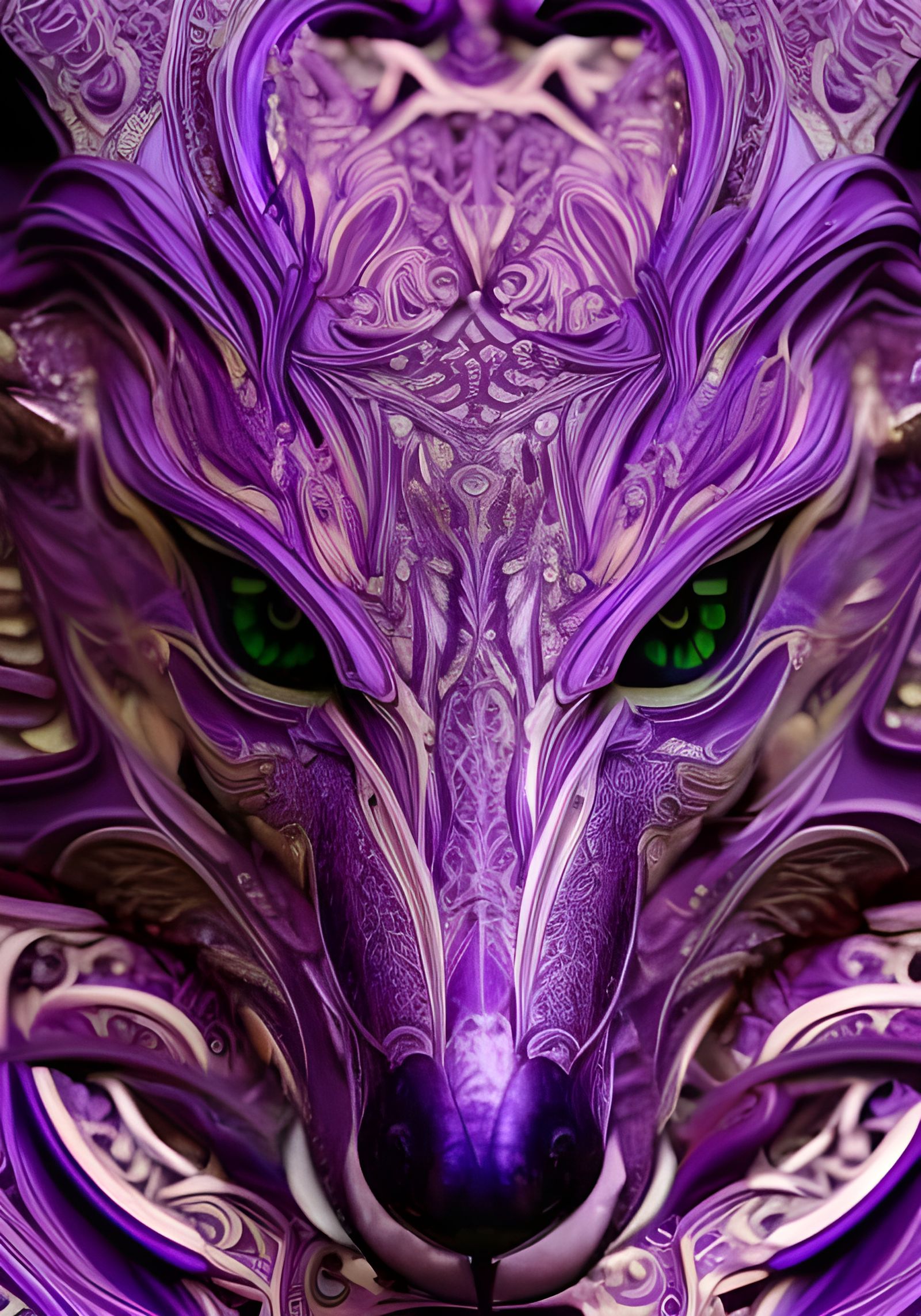 mystic purple sergal, eccentric neon purple outlines, elaborate detailed, intricate motifs, organic tracery, ...  by @Dalia Larimar