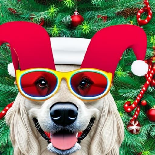 Funny Christmas Dog