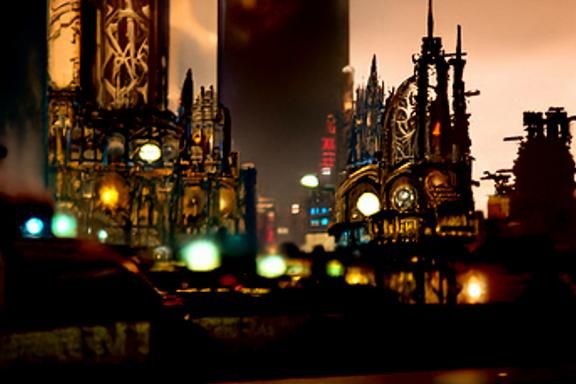 Steampunk Megacity by Night